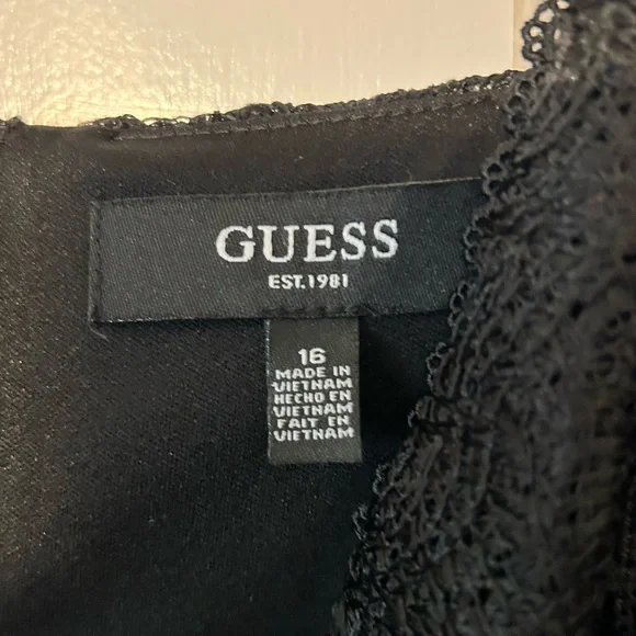 Guess Black Geometric Lace Mini Dress - Picture 3 of 3